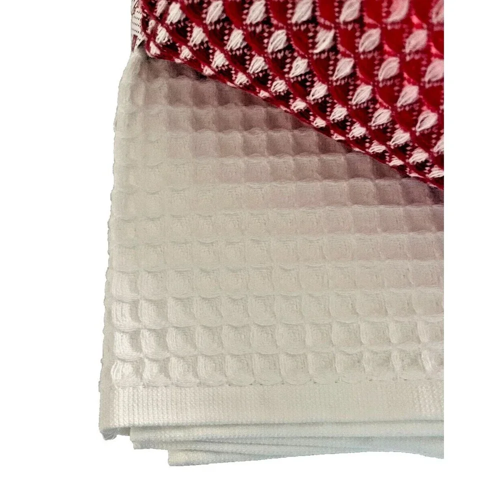 Bianca Kitchen Dish Towels Set Of 3 Waffle Weave Made in Portugal 100% Cotton